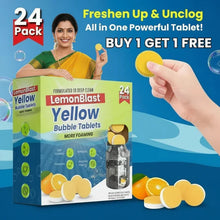 Load image into Gallery viewer, 🔥 Buy 1 Get 1 FREE!🔥 🍋 LemonBlast Yellow Bubble Tablets –Odor Eliminator + Blockage Remover 💥🧼