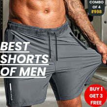 Load image into Gallery viewer, Combo of 4 Men's Stretchable Cotton Shorts