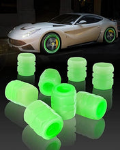 Load image into Gallery viewer, Car/Bike Wheel Tire Rim Air Valve Cap Radium Tyre Air Caps Cover Glow Radium Light Resistant Tire Pressure Caps