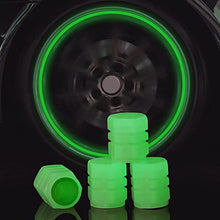 Load image into Gallery viewer, Car/Bike Wheel Tire Rim Air Valve Cap Radium Tyre Air Caps Cover Glow Radium Light Resistant Tire Pressure Caps