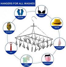 Load image into Gallery viewer, Cloths Hanger - 25 Clips Stainless Steel Ceiling