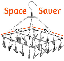 Load image into Gallery viewer, Cloths Hanger - 25 Clips Stainless Steel Ceiling