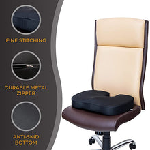 Load image into Gallery viewer, HR Foam Coccyx Orthopaedic Seat Cushion for Relief from Lower Back, Sciatica, Tailbone, Lumbar Pain (Black)