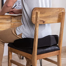 Load image into Gallery viewer, HR Foam Coccyx Orthopaedic Seat Cushion for Relief from Lower Back, Sciatica, Tailbone, Lumbar Pain (Black)
