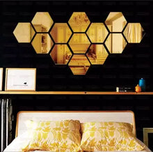 Load image into Gallery viewer, Mirror Wall Sticker- 3D Hexagon Mirror Wall Stickers for Home & Offices.(Pack of 15 * 30)
