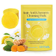Load image into Gallery viewer, Turmeric Kojic Acid Cleansing Pads- (60 Pads)
