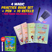 Load image into Gallery viewer, Sank Magic Practice Book (4 BOOKS,1 PEN,1 GRIP,10 REFILL)
