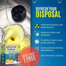 Load image into Gallery viewer, 🔥 Buy 1 Get 1 FREE!🔥 🍋 LemonBlast Yellow Bubble Tablets –Odor Eliminator + Blockage Remover 💥🧼
