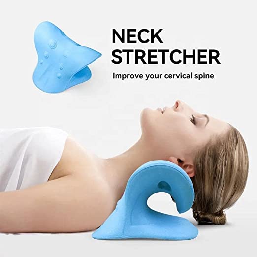 Neck Massage Cervical Pillow Traction Device, Shoulder Relaxer, Fast Pain Relief, Melts Away Muscle Knots, Trigger Point, Tension, Stretcher, Chiropractic Acupressure Pillow