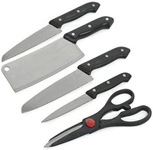 Load image into Gallery viewer, Stainless Steel Kitchen Knife Set with Wooden Chopping Board
