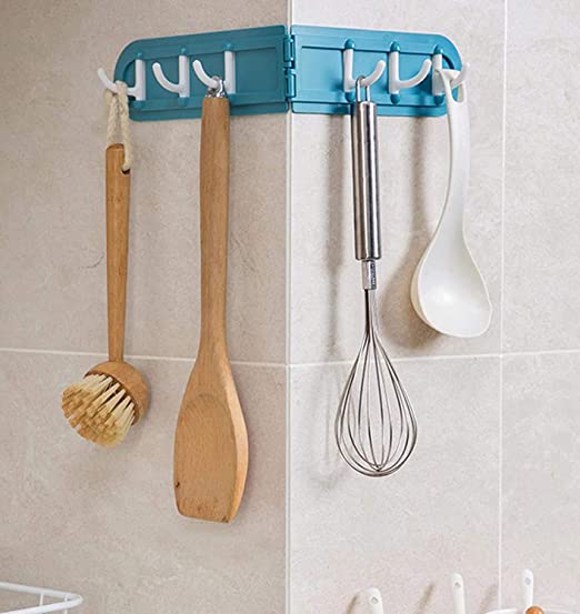 Folding Wall Mounted 6 Hooks Storage Hanging Hook Holders