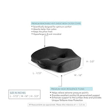 Load image into Gallery viewer, HR Foam Coccyx Orthopaedic Seat Cushion for Relief from Lower Back, Sciatica, Tailbone, Lumbar Pain (Black)
