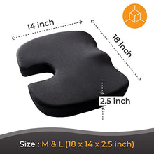 Load image into Gallery viewer, HR Foam Coccyx Orthopaedic Seat Cushion for Relief from Lower Back, Sciatica, Tailbone, Lumbar Pain (Black)
