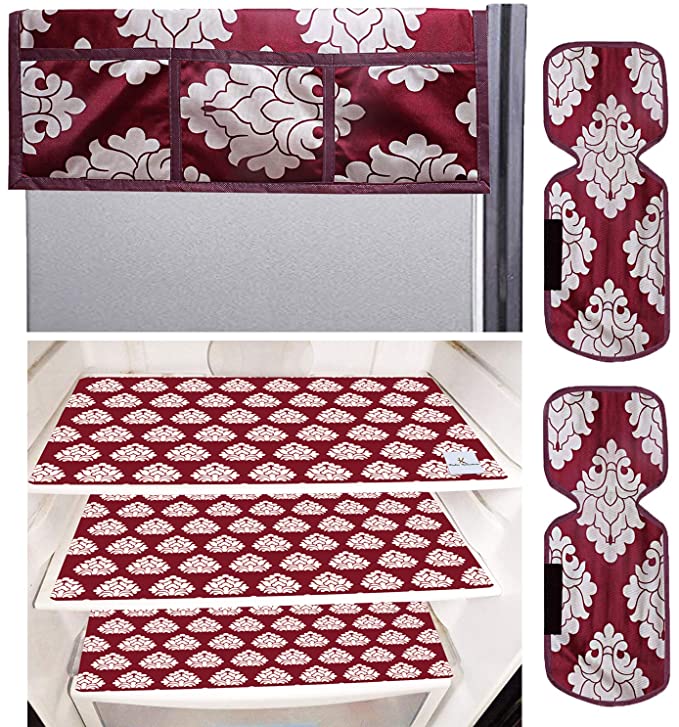 Fridge Covers - Combo of Fridge Top Cover, Fridge Handle Covers & Fridge Mats