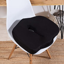 Load image into Gallery viewer, HR Foam Coccyx Orthopaedic Seat Cushion for Relief from Lower Back, Sciatica, Tailbone, Lumbar Pain (Black)
