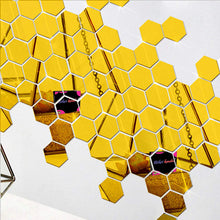 Load image into Gallery viewer, Mirror Wall Sticker- 3D Hexagon Mirror Wall Stickers for Home &amp; Offices.(Pack of 15 * 30)
