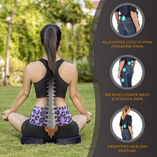 Load image into Gallery viewer, HR Foam Coccyx Orthopaedic Seat Cushion for Relief from Lower Back, Sciatica, Tailbone, Lumbar Pain (Black)
