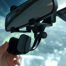 Load image into Gallery viewer, Phone Holder- 270 degree Swivel Car Rearview Mirror Phone Holder with Adjustable Clips
