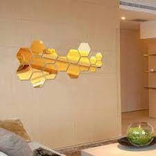 Load image into Gallery viewer, Mirror Wall Sticker- 3D Hexagon Mirror Wall Stickers for Home &amp; Offices.(Pack of 15 * 30)
